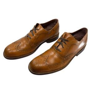 Lace-Up Cognac Leather Men size 8.5 handmade Unique